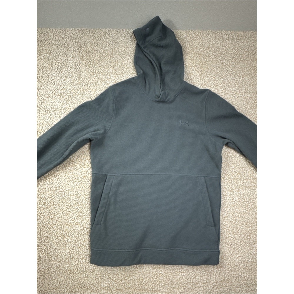 Under Armour Hoodie Mens S Gray Waffle Knit Thermal Base Loose Athleticwear